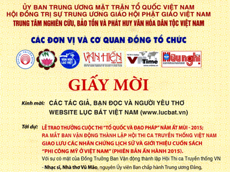 Thông báo Ngày Hội Lục Bát Ất Mùi – 2015